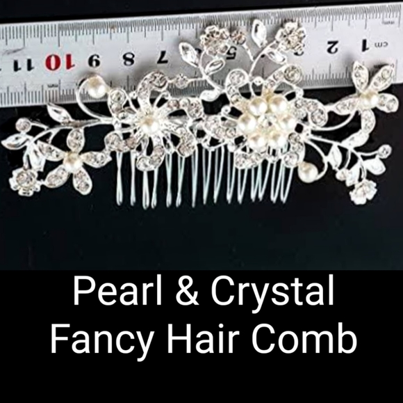 White Pearl Hair Comb New - Picture 12 of 17
